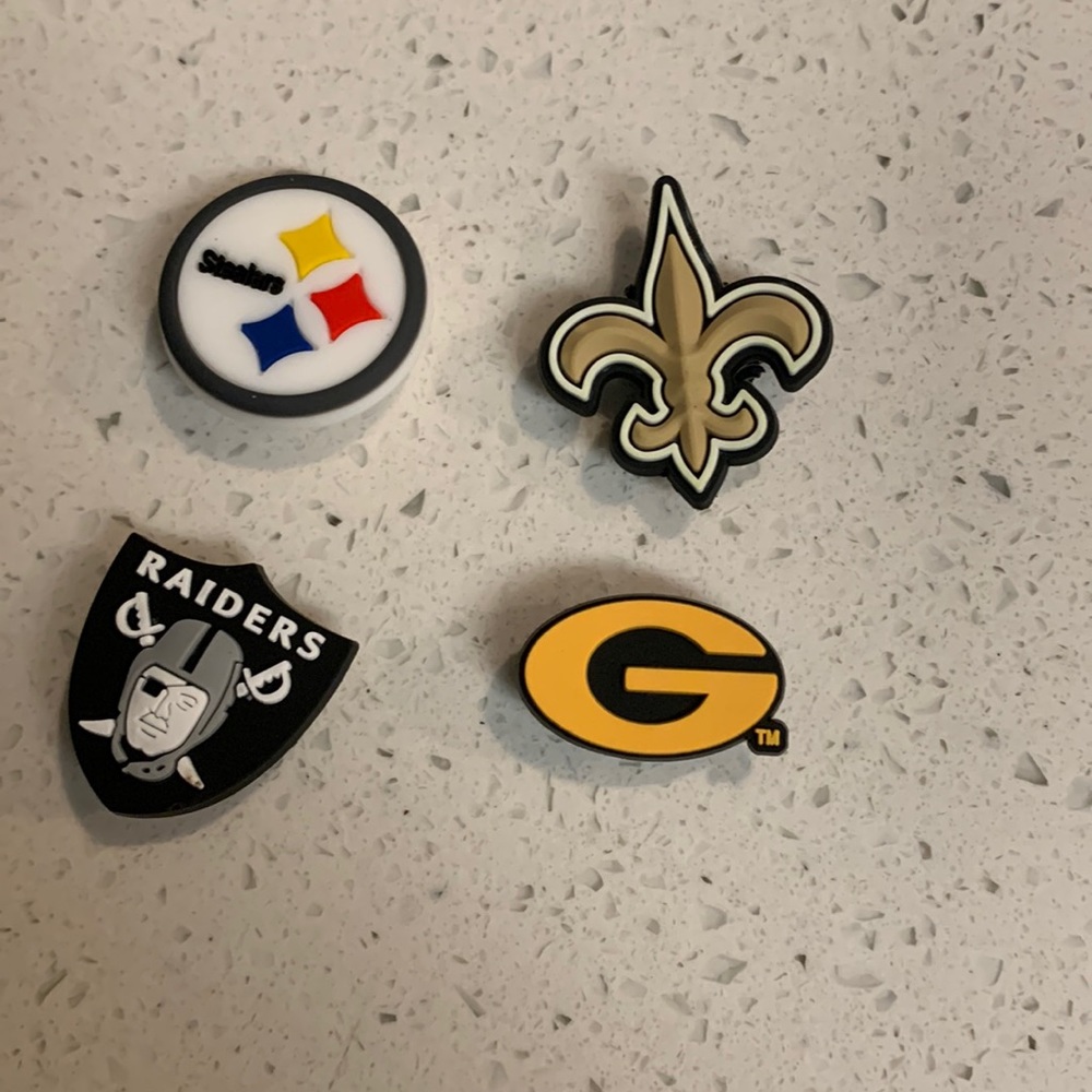 4 pack of football jibbitz